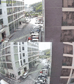 Wireless solar security camera mounted on an exterior wall