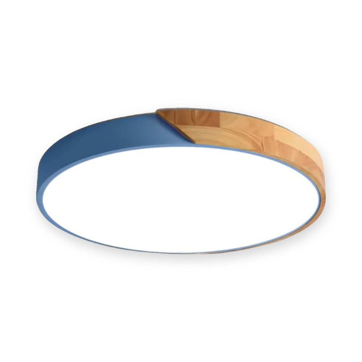 Wood Accent LED Flush Mount Ceiling Light - Blue