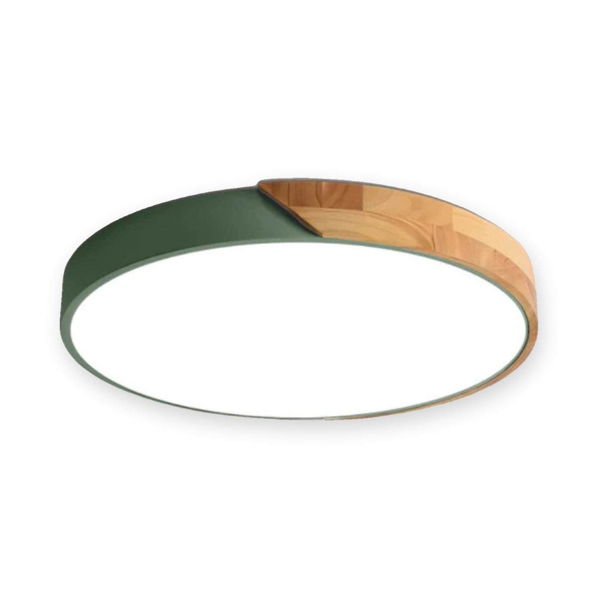 Wood Accent LED Flush Mount Ceiling Light - Green