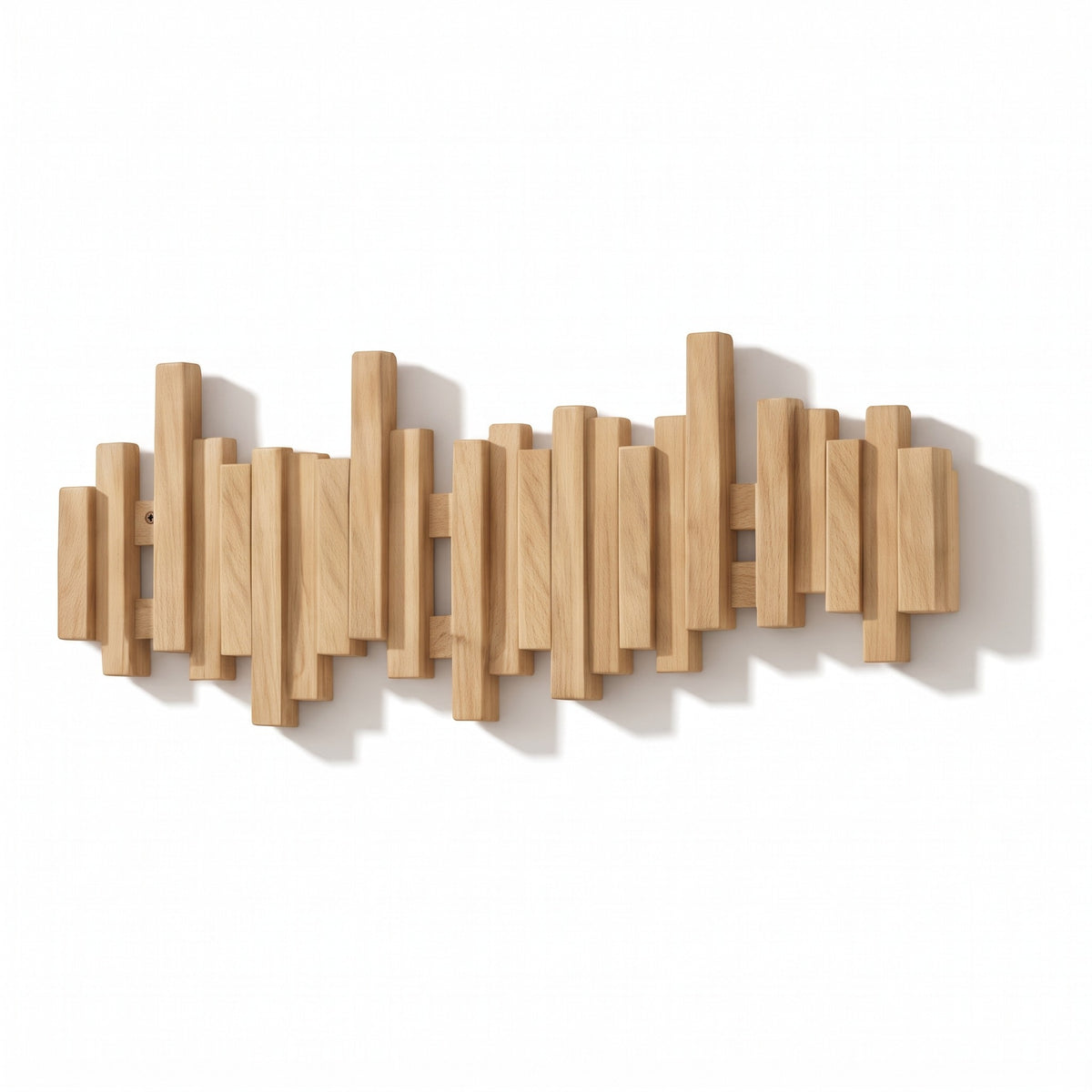 Wood Wall Coat Rack - Beech