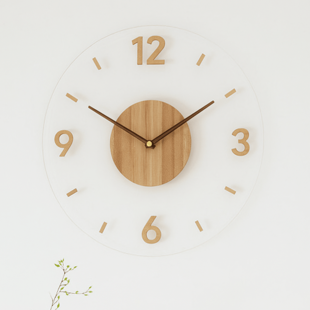 The four available dial designs of the wooden wall clock
