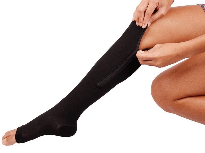 Zip Up Compression Socks with Side Zipper and Open Toe, 20 to 30 mmHg, view 13