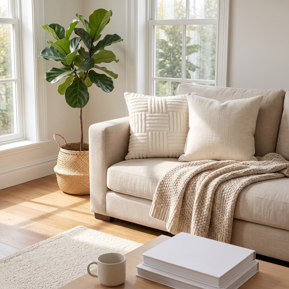 Textured Cushion Cover | Quilted Weave, 4 Colors