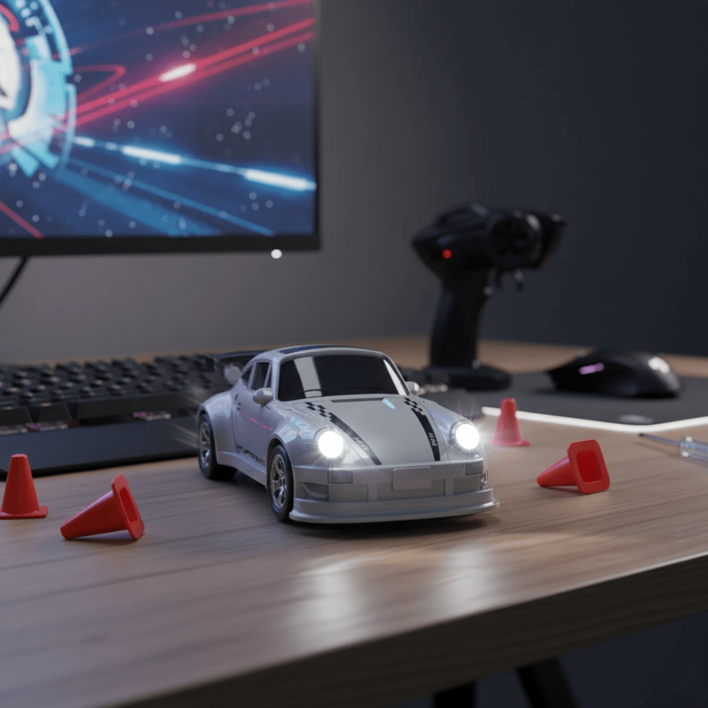 1:64 Scale Remote Control Drift Car with Four Wheel Drift and USB Battery, view 1