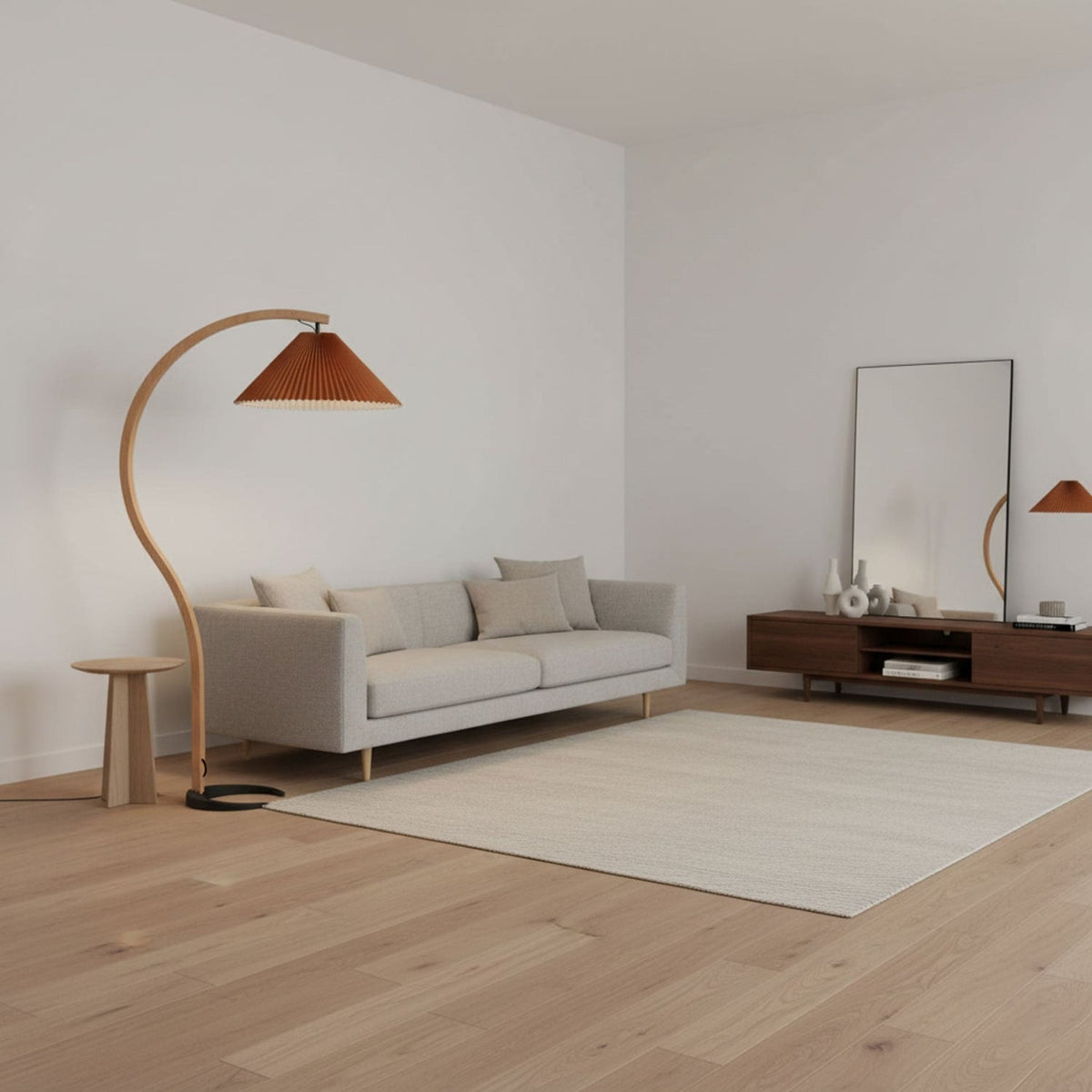 Wood Arc Floor Lamp
