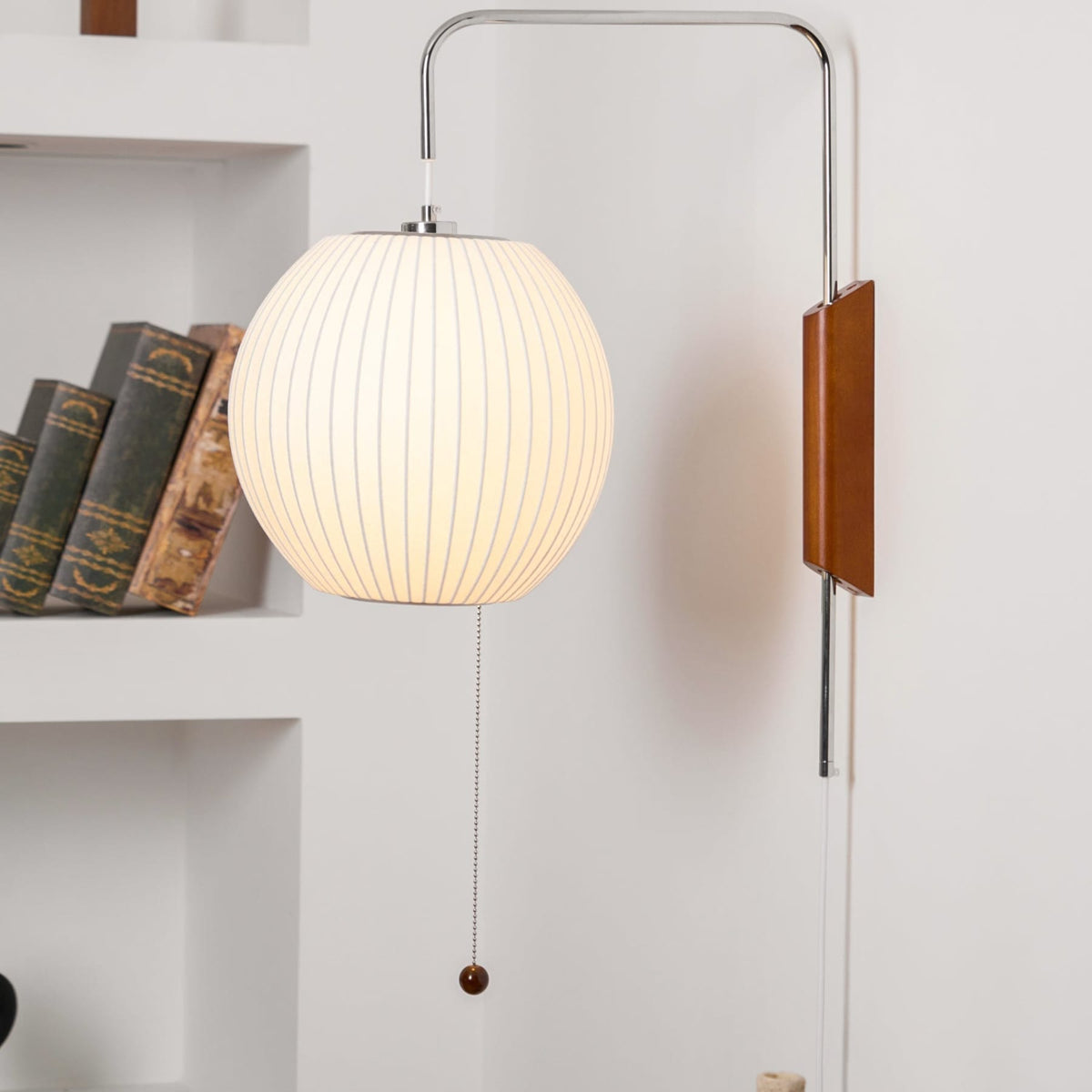 Silk and Walnut Wall Sconce