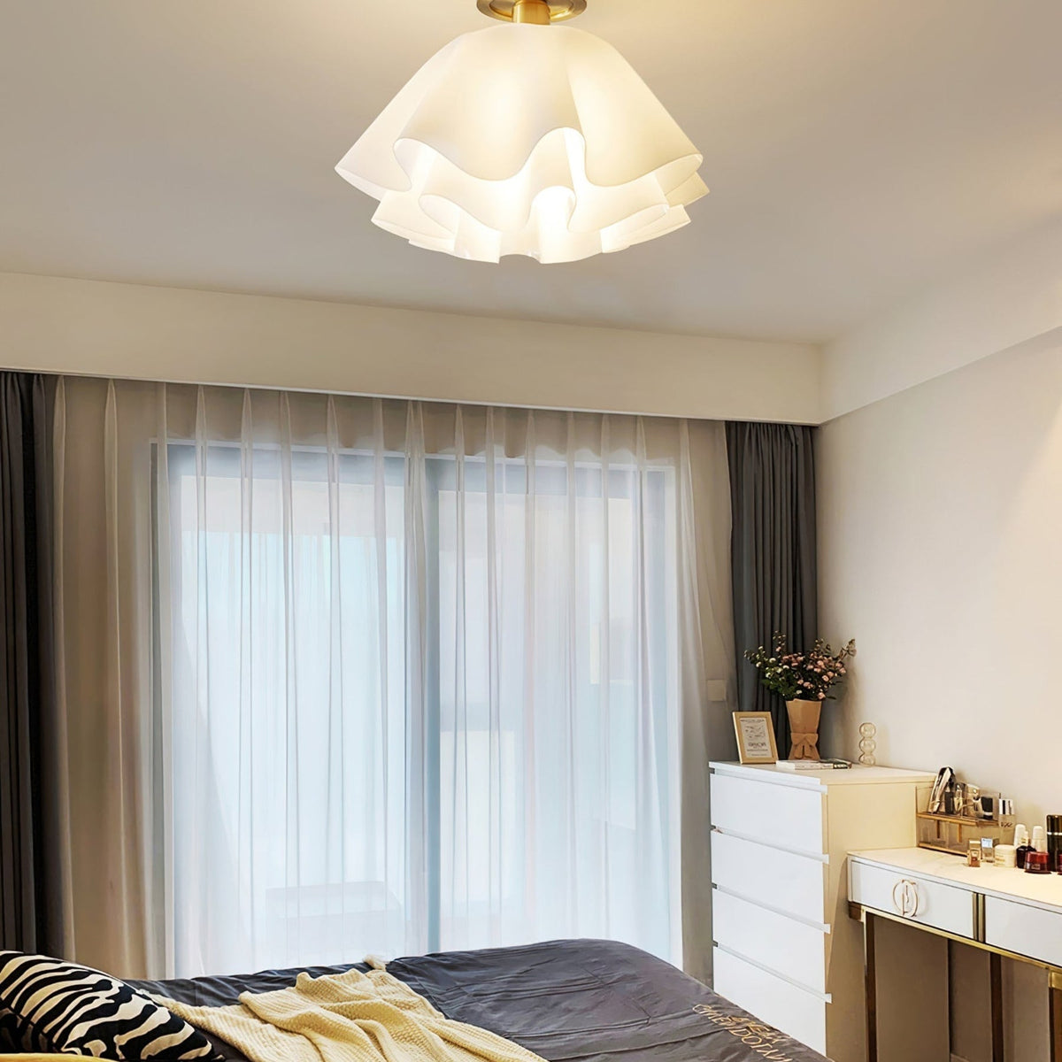 Copper & Acrylic Semi Flush Mount Ceiling Light