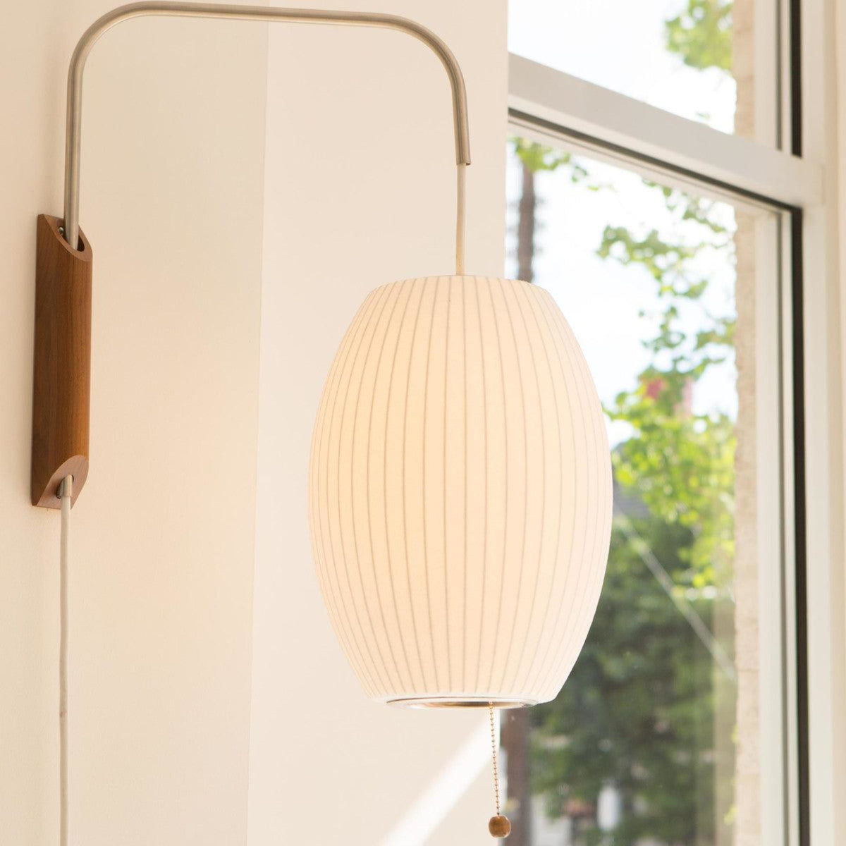 Silk and Walnut Wall Sconce