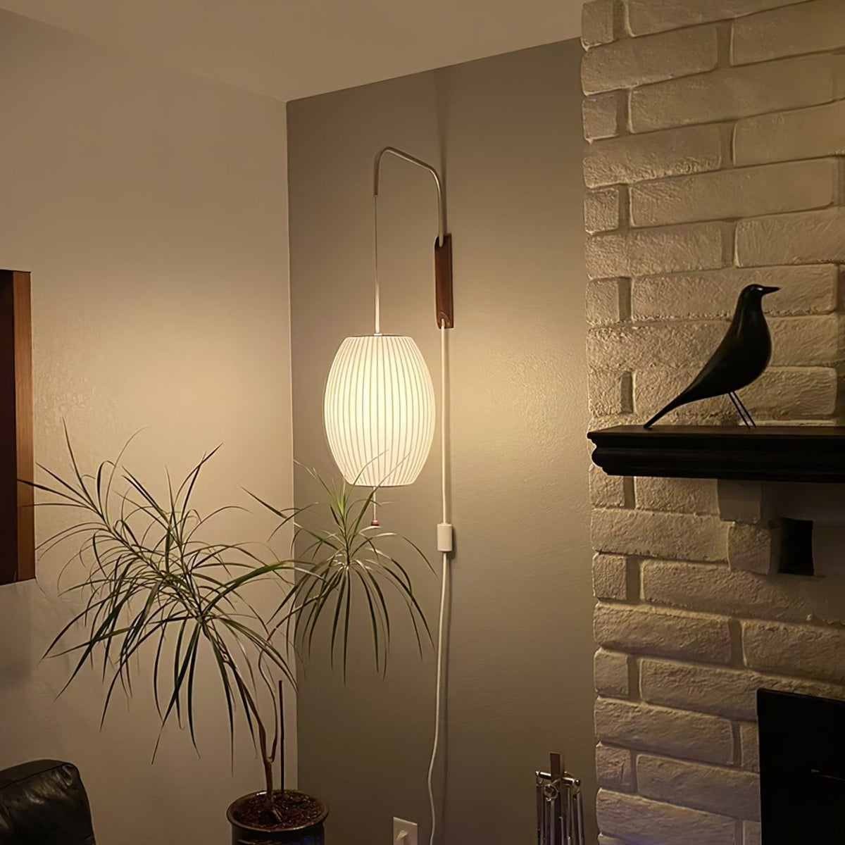 Silk and Walnut Wall Sconce
