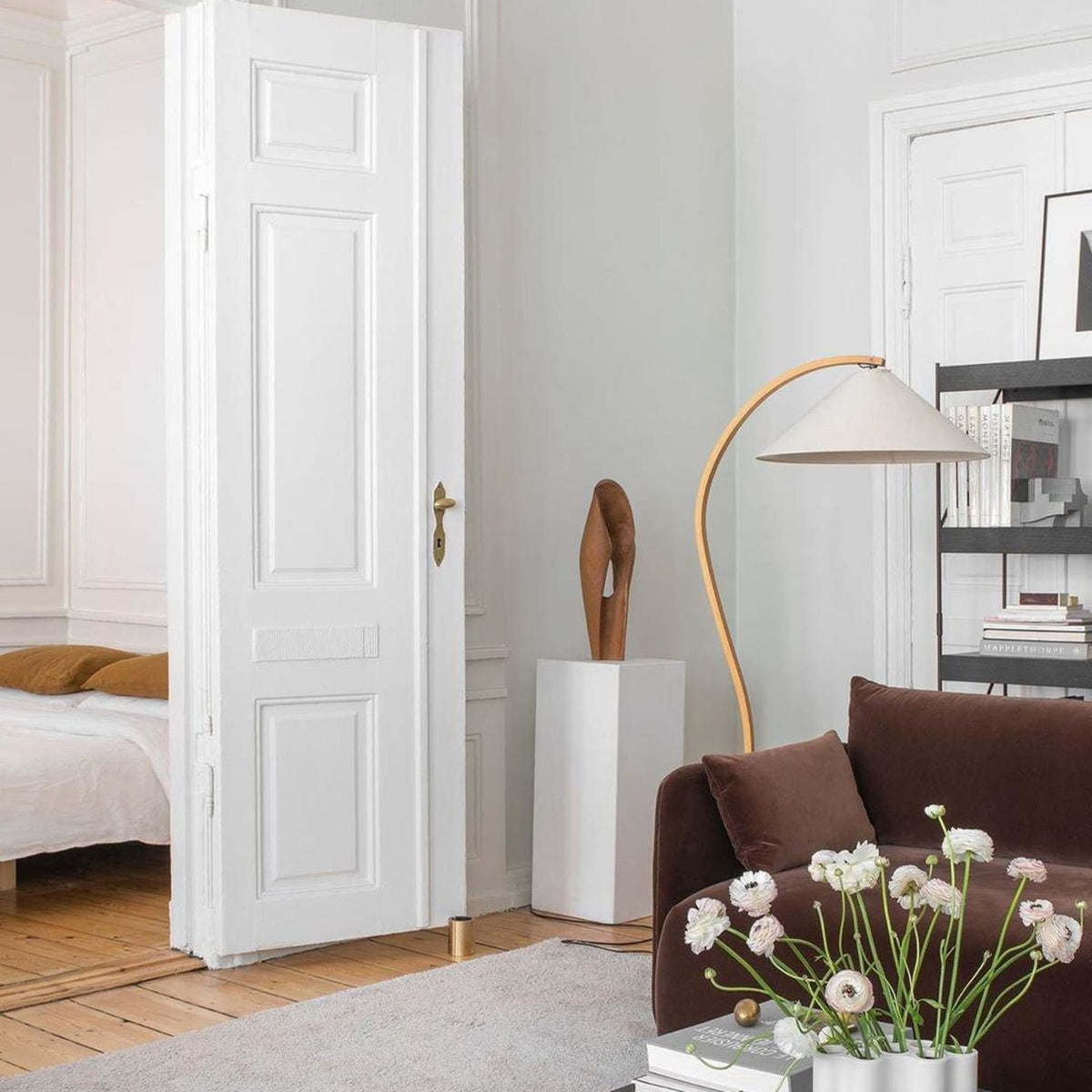 Wood Arc Floor Lamp