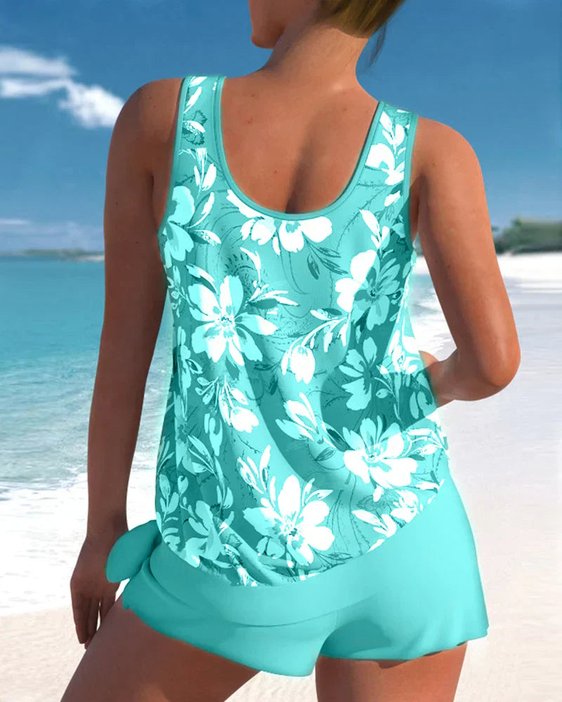 Kinsley | Women's Floral Sleeveless Tankini Set