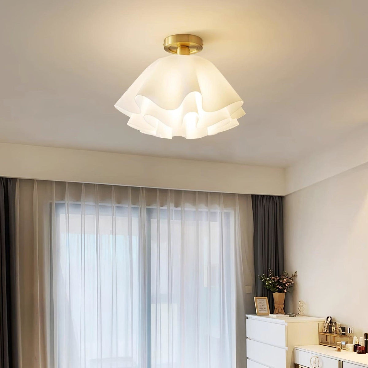 Copper & Acrylic Semi Flush Mount Ceiling Light