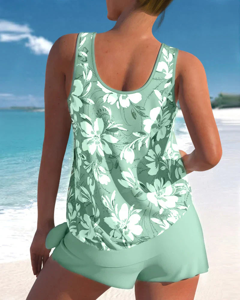 Kinsley | Women's Floral Sleeveless Tankini Set