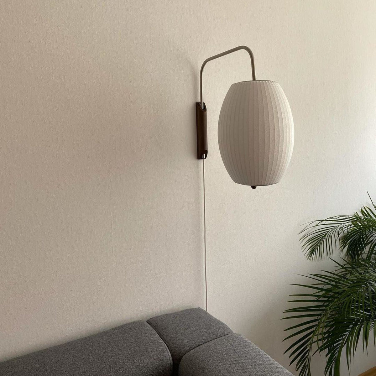 Silk and Walnut Wall Sconce