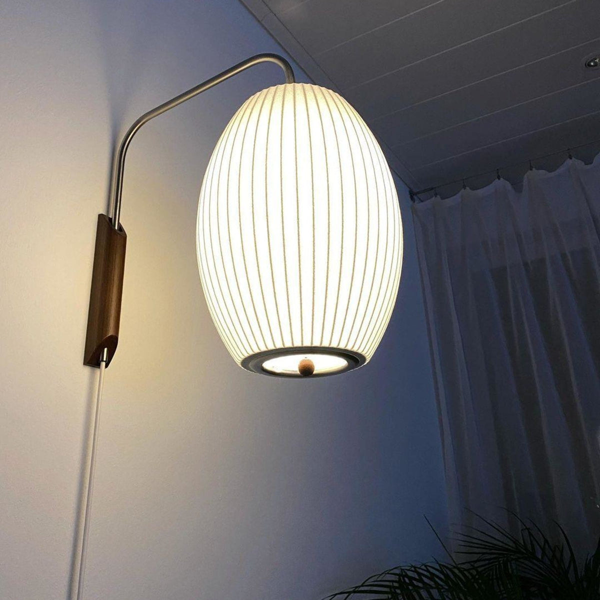 Silk and Walnut Wall Sconce