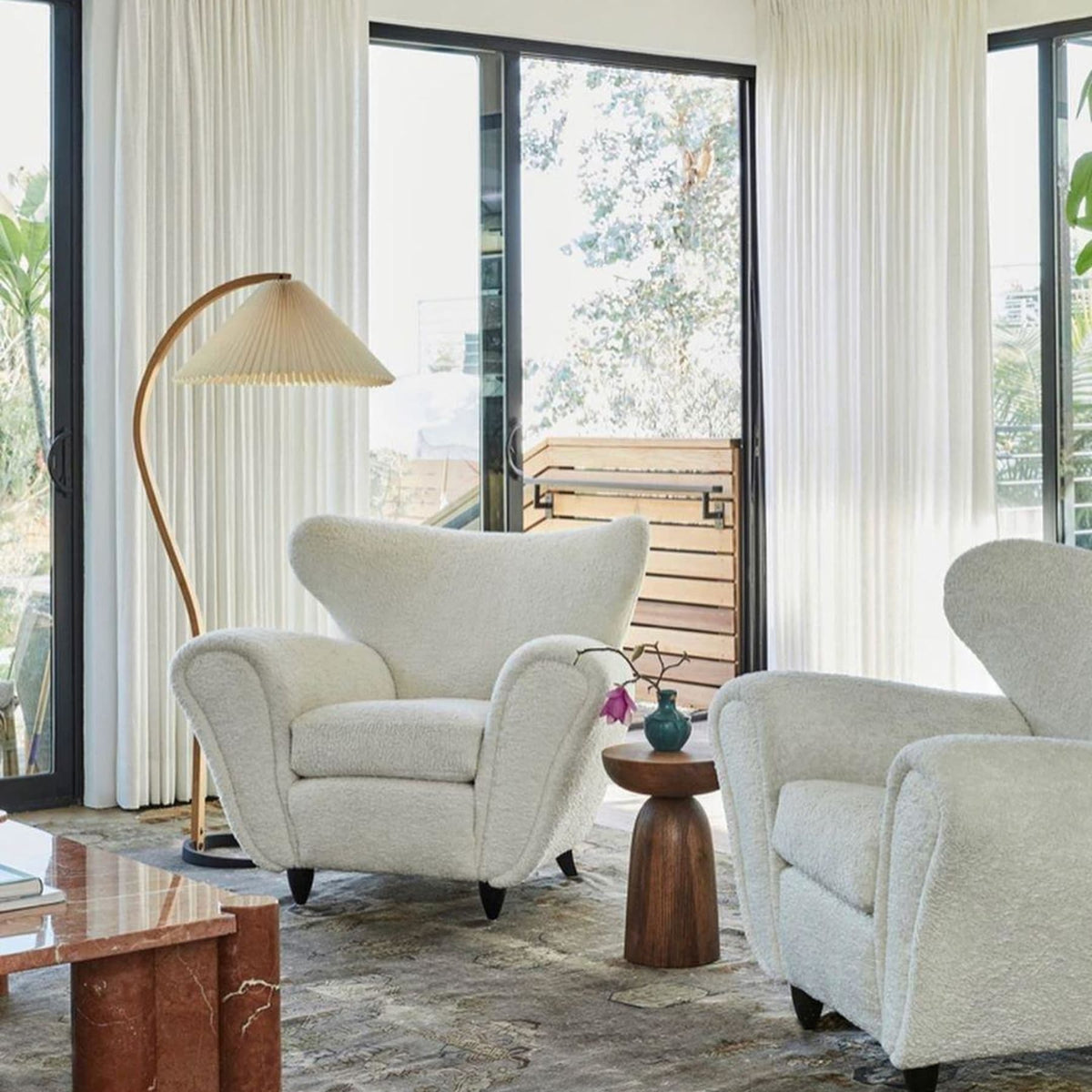 Wood Arc Floor Lamp