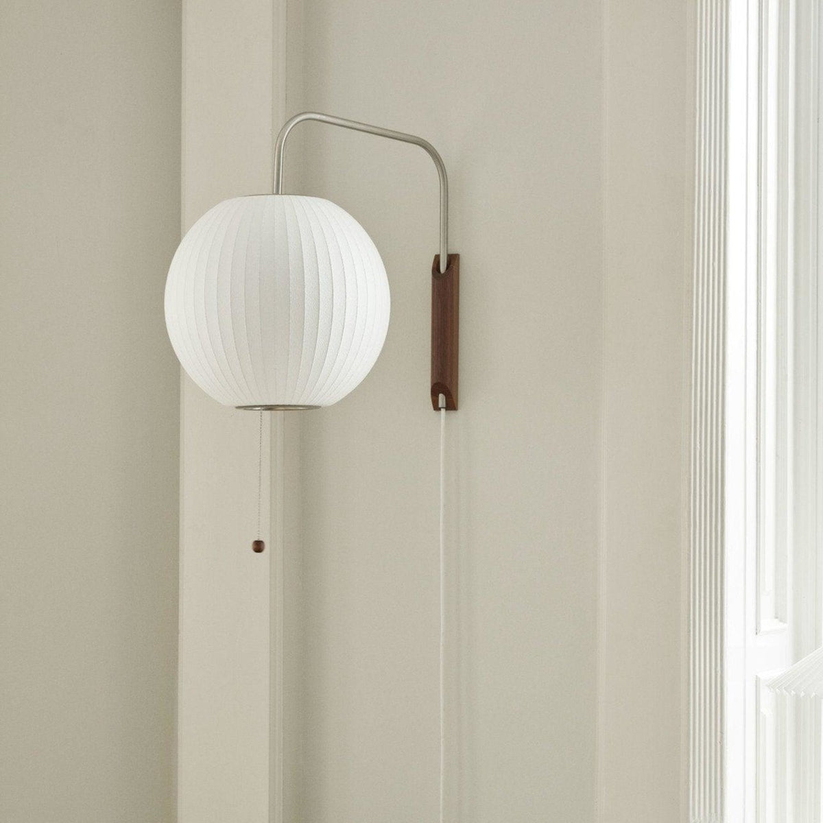 Silk and Walnut Wall Sconce