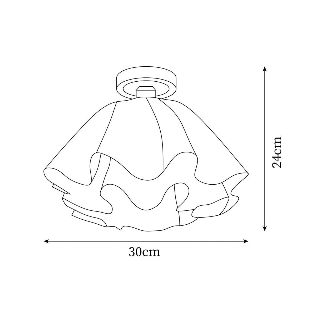 Copper & Acrylic Semi Flush Mount Ceiling Light