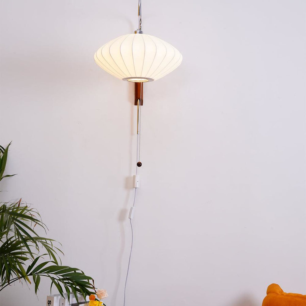 Silk and Walnut Wall Sconce