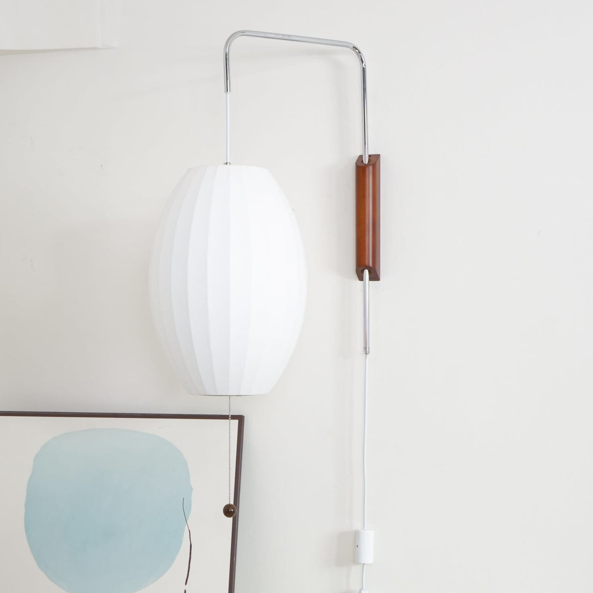 Silk and Walnut Wall Sconce