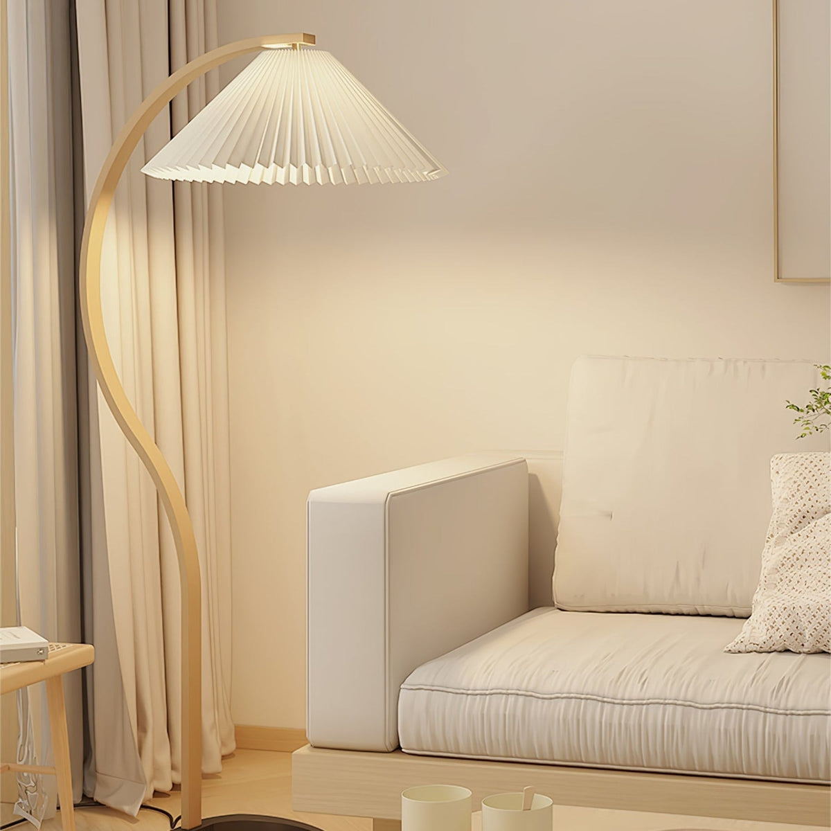 Wood Arc Floor Lamp