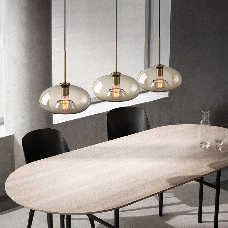 Amber Glass Pendant Light