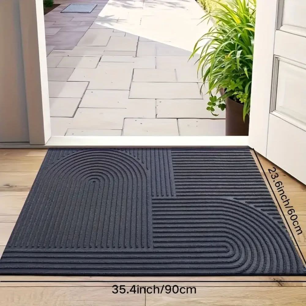Absorbent Door Mat with Line Pattern and Non Slip TPR Backing, Machine Washable, view 10