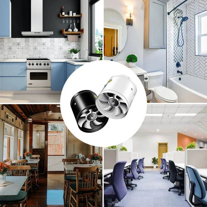 Exhaust Fan for Bathroom, Kitchen and Workshop - 2800 RPM Copper Motor, 7-Blade Metal Ventilation Fan, Low-Vibration (6)