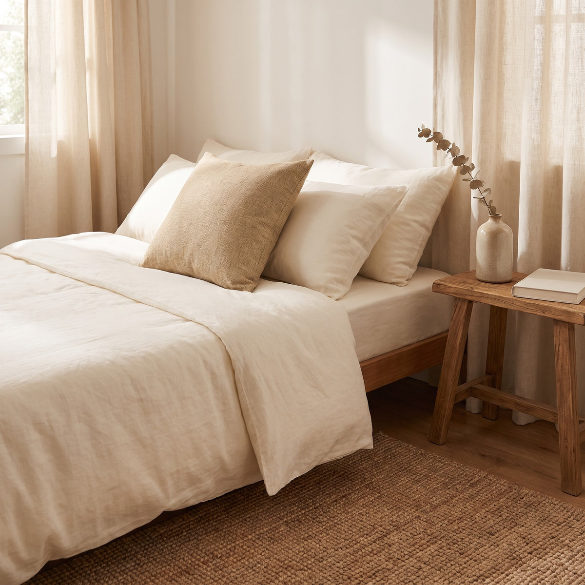Cotton Linen Cushion Cover | Natural Weave, 12-26in