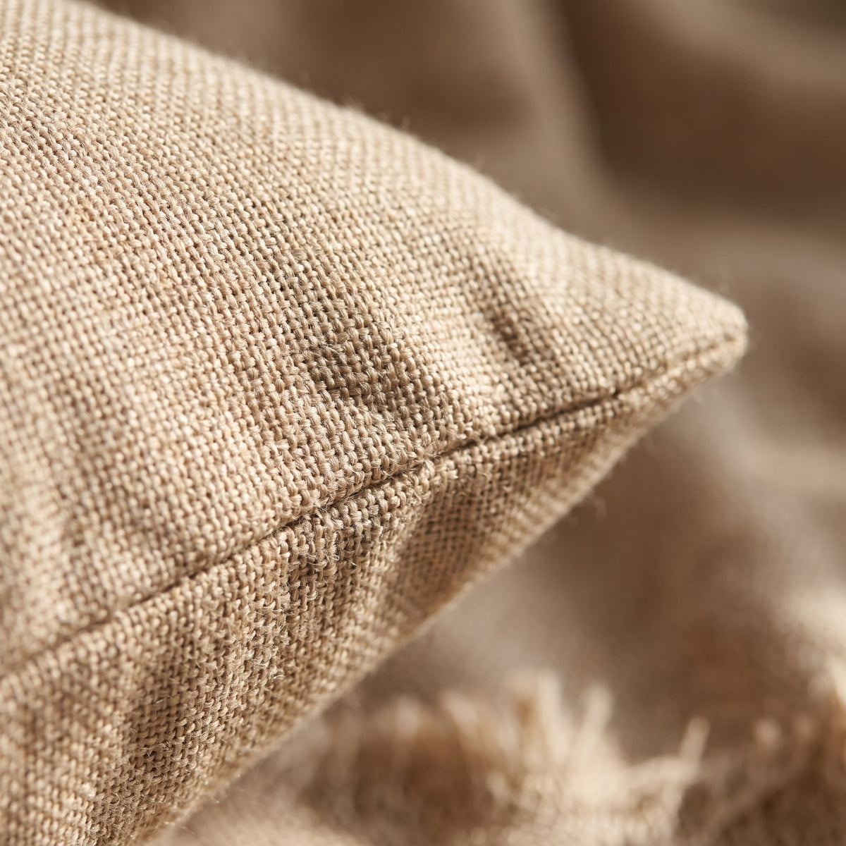 Cotton Linen Cushion Cover | Natural Weave, 12-26in