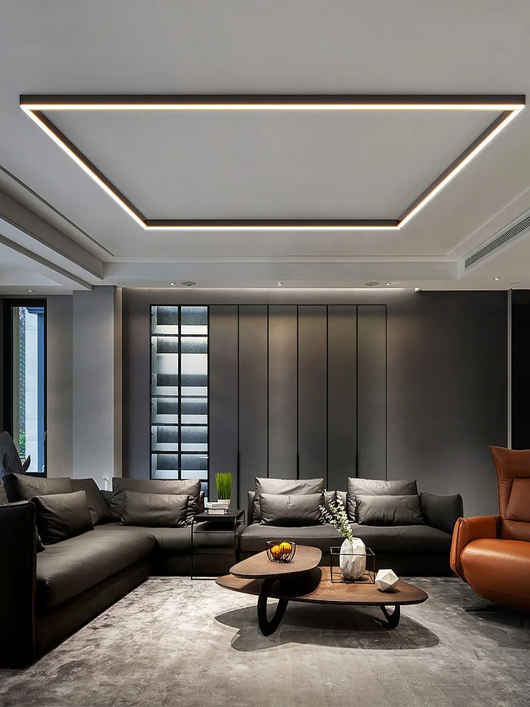 Large acrylic ceiling light shown in black, white and gold