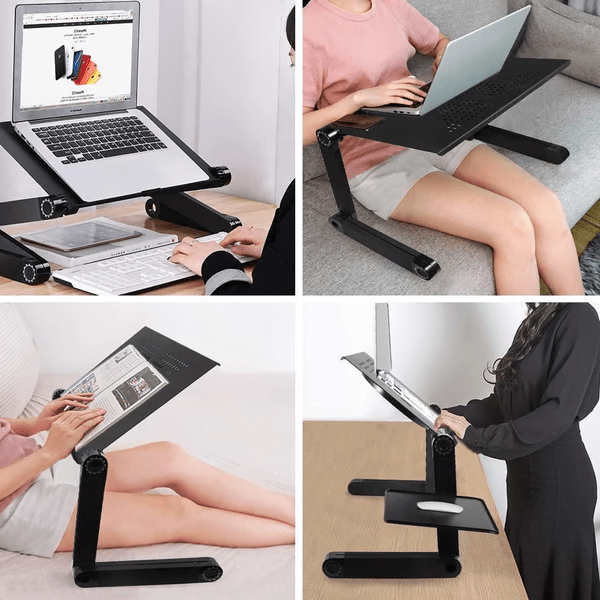 Aluminum Laptop Stand with 360 Degree Rotating Legs and Mouse Pad, view 4