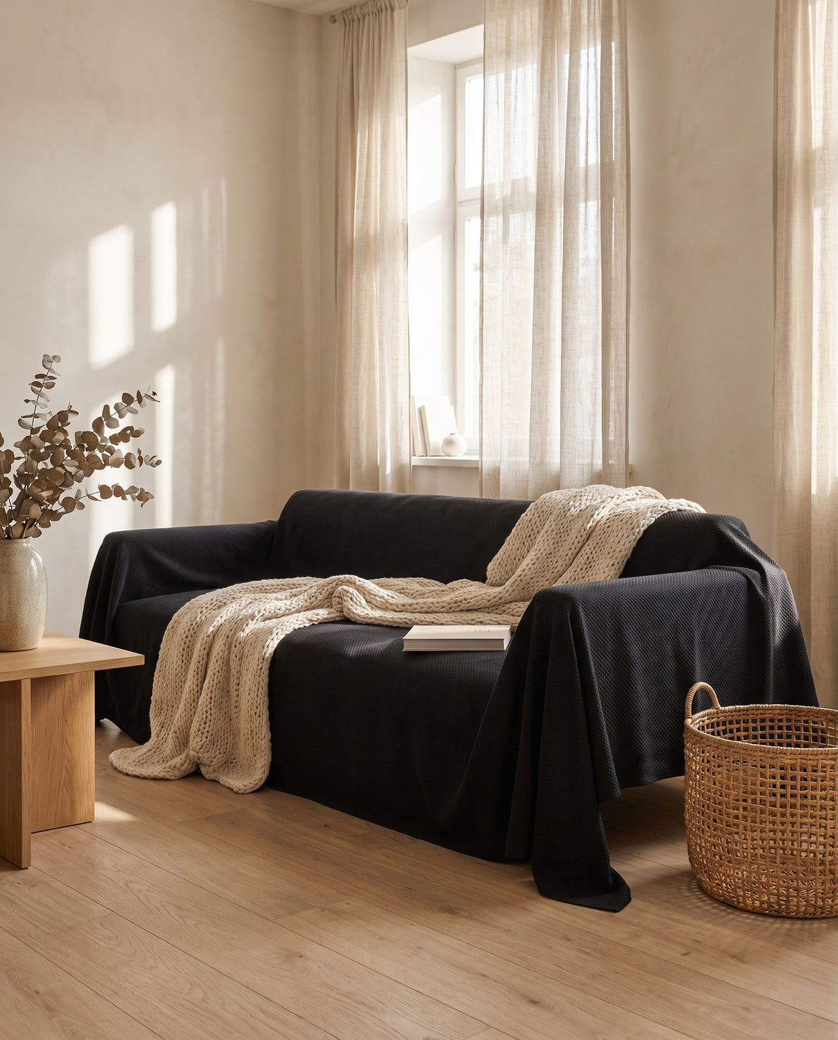 Spill-Resistant Sofa Cover | Full Couch Coverage, 71-165in