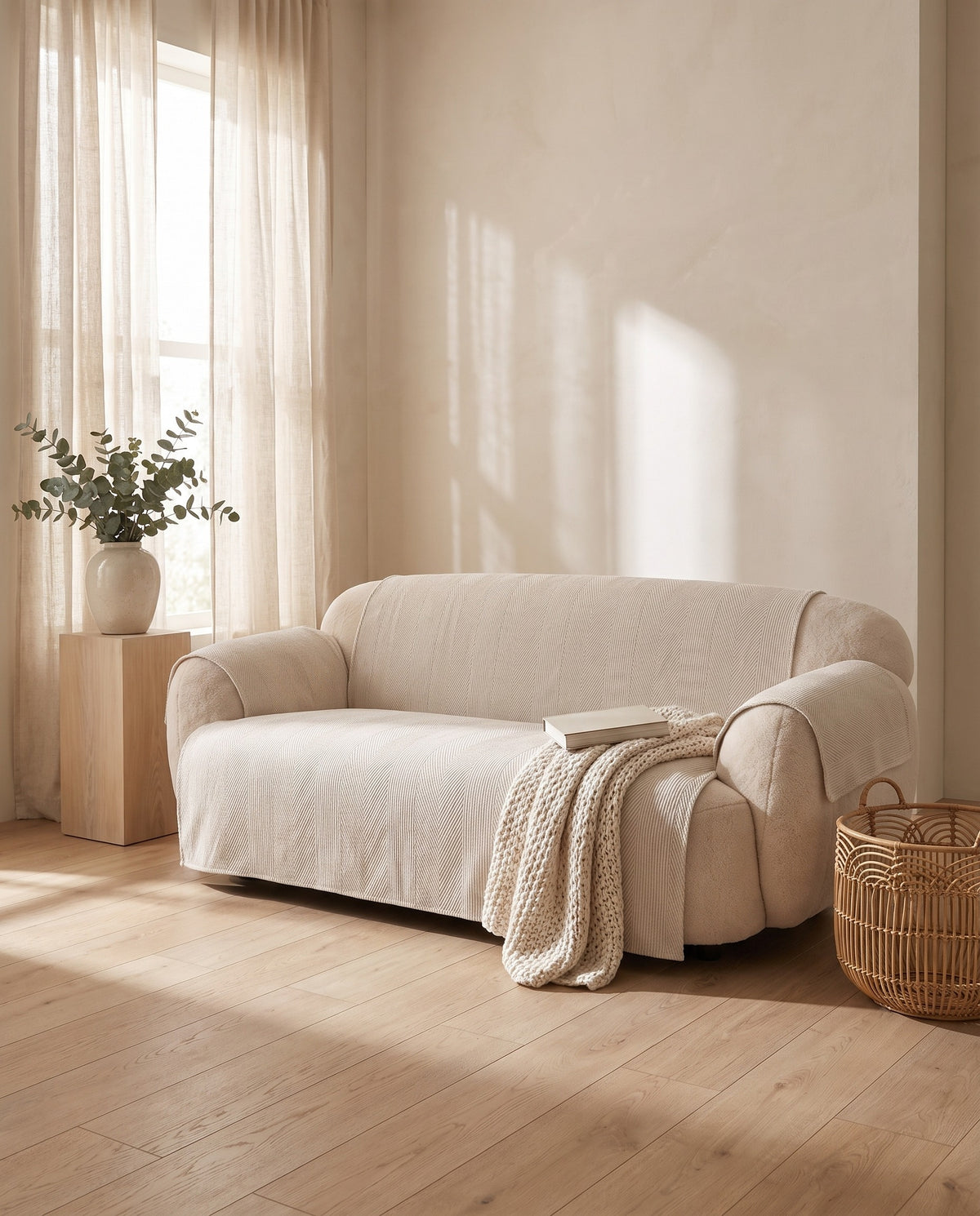 AquaFlex GeoStretch Spill-Resistant Sofa Slipcover | Scratch Resistant