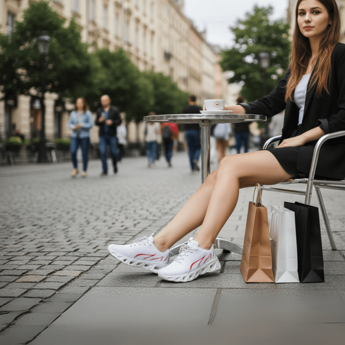 Arch Support Hiking and Running Shoes with Shock Absorbing Sole, view 4