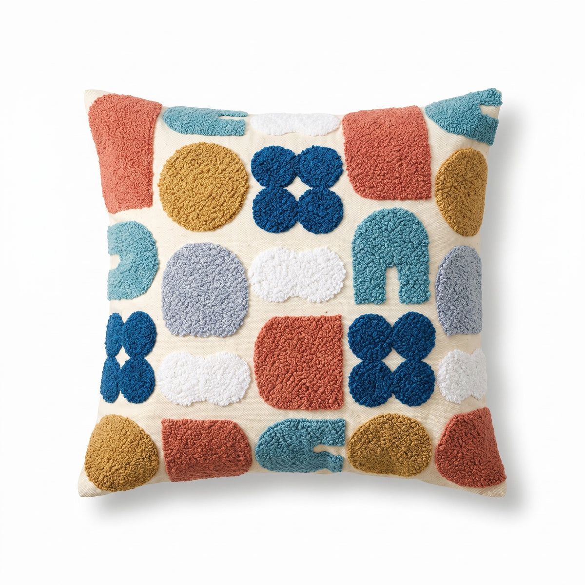 Abstract Boho Embroidered Cushion Cover | 4 Designs, 18in
