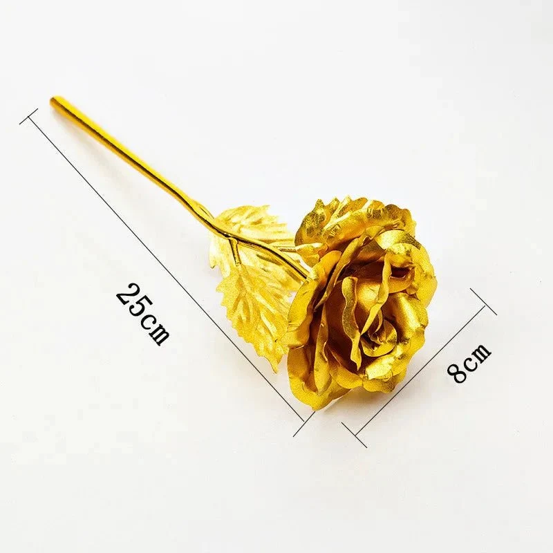 Artificial Rose with Gold Foil Finish in Twelve Styles, view 3