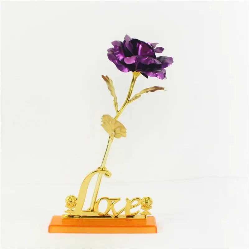 Artificial Rose with Gold Foil Finish in Twelve Styles, view 8