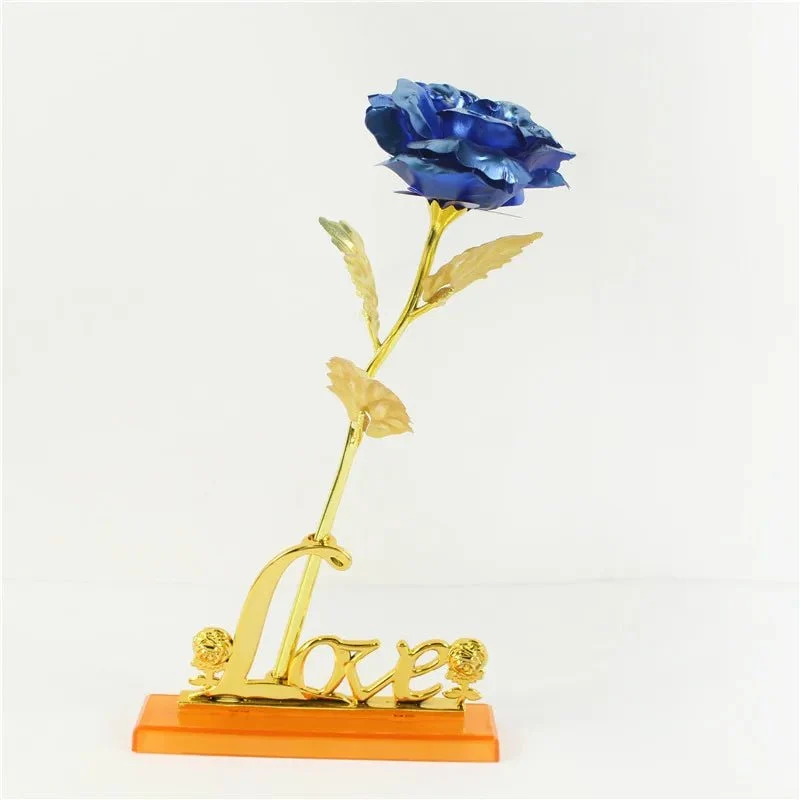 Artificial Rose with Gold Foil Finish in Twelve Styles, view 9