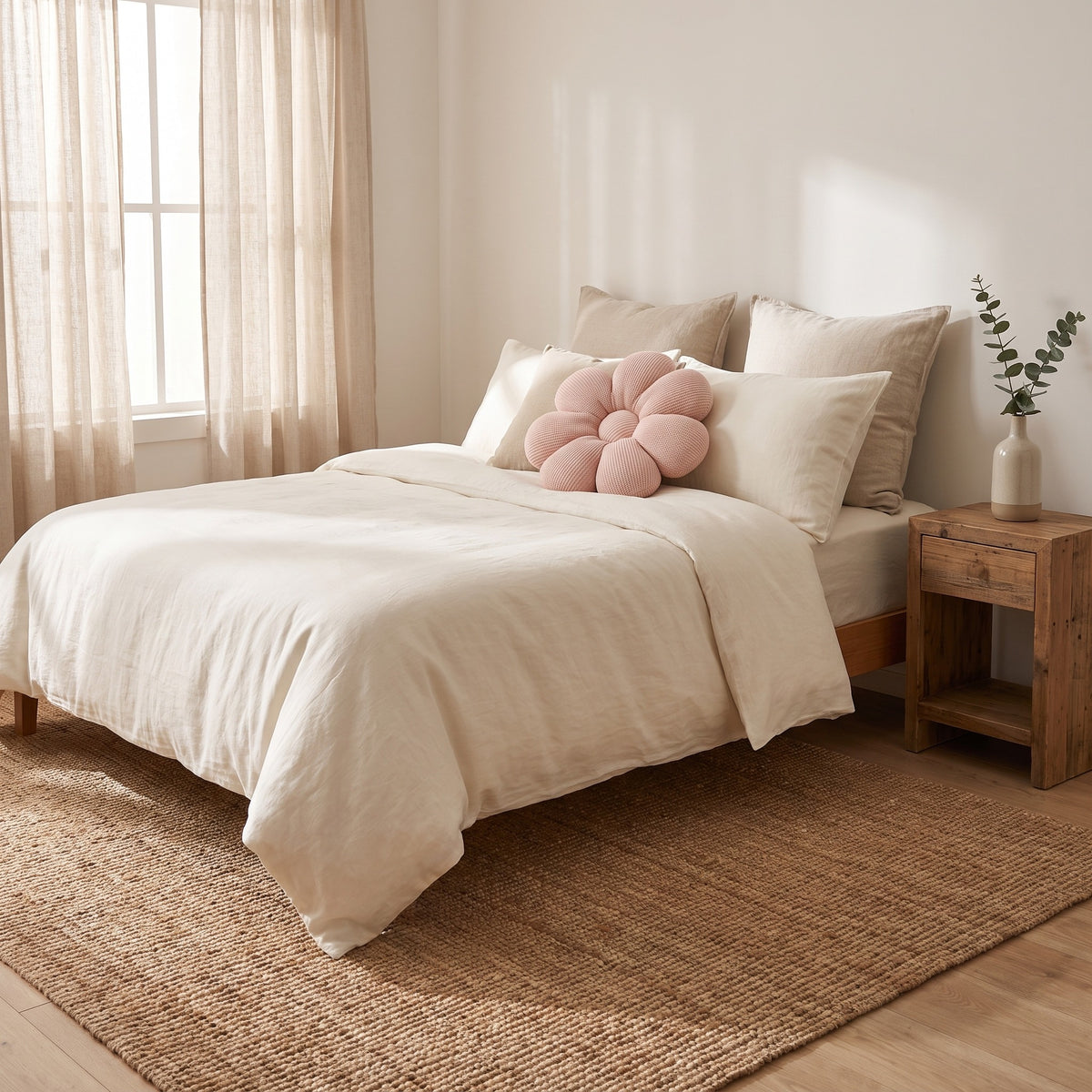 Flower Shaped Accent Pillow | Soft Petal Cushion, 4 Colors