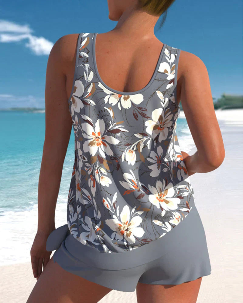 Kinsley | Women's Floral Sleeveless Tankini Set