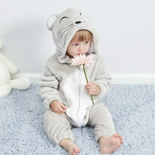 Baby Fleece Romper with Animal Hood, 17 Designs, Sizes 0 to 4 Years, view 12