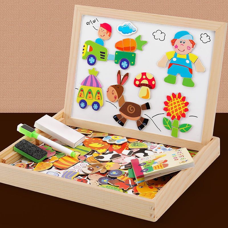 Beech Wood Kids Drawing Board with Magnetic Whiteboard and Chalkboard Sides, view 8