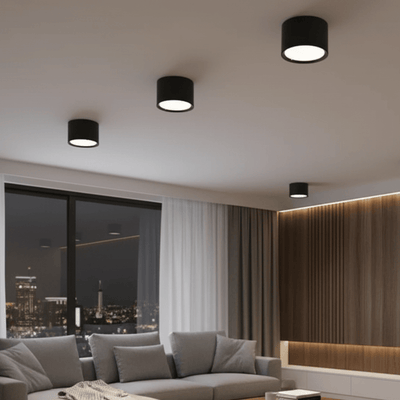 Black and White LED Ceiling Light with 9, 15 or 20 W and Three Light Colors, view 1