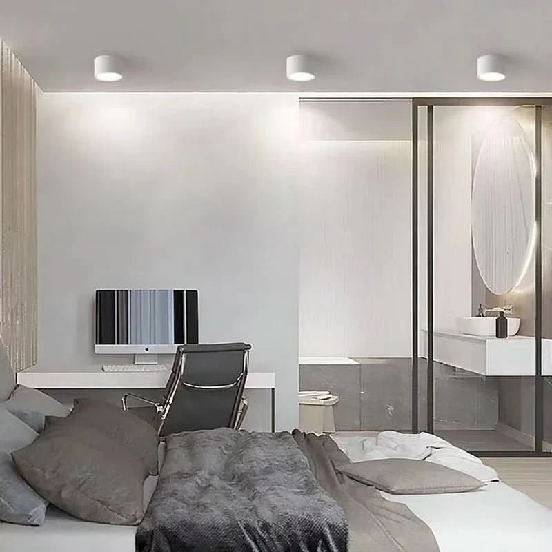 Black and White LED Ceiling Light with 9, 15 or 20 W and Three Light Colors, view 2