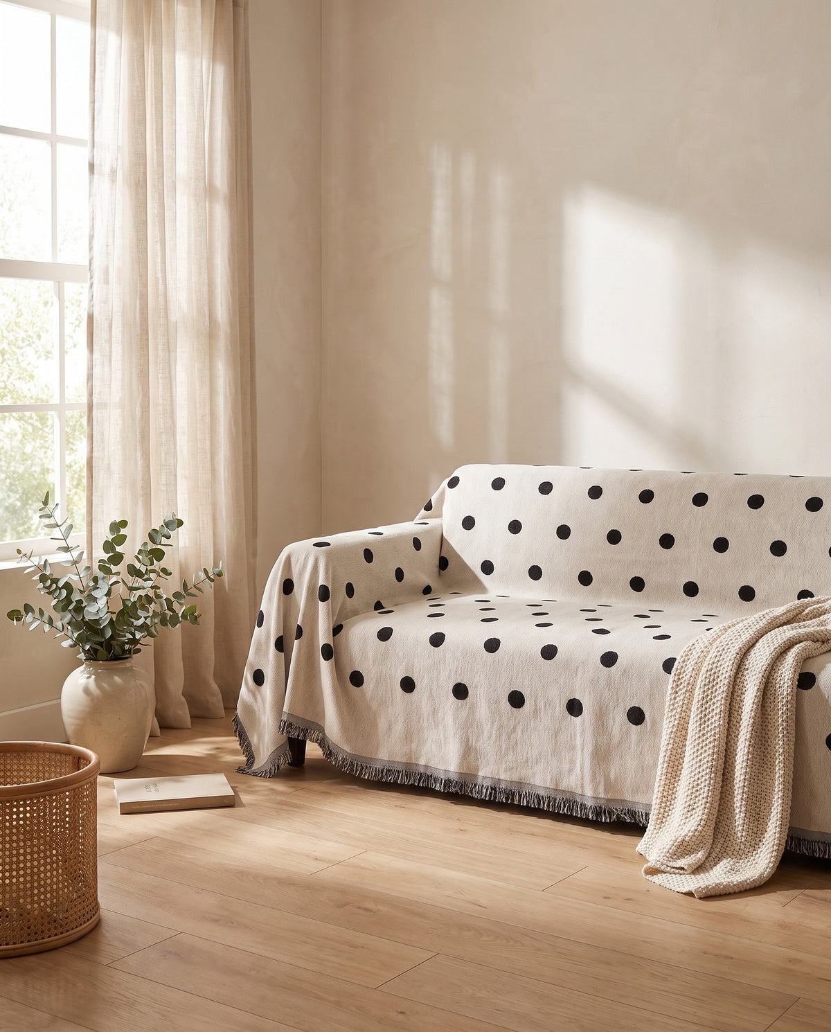 Black Boba Reversible Comfort Sofa Cover | Pet Friendly, 71-165in