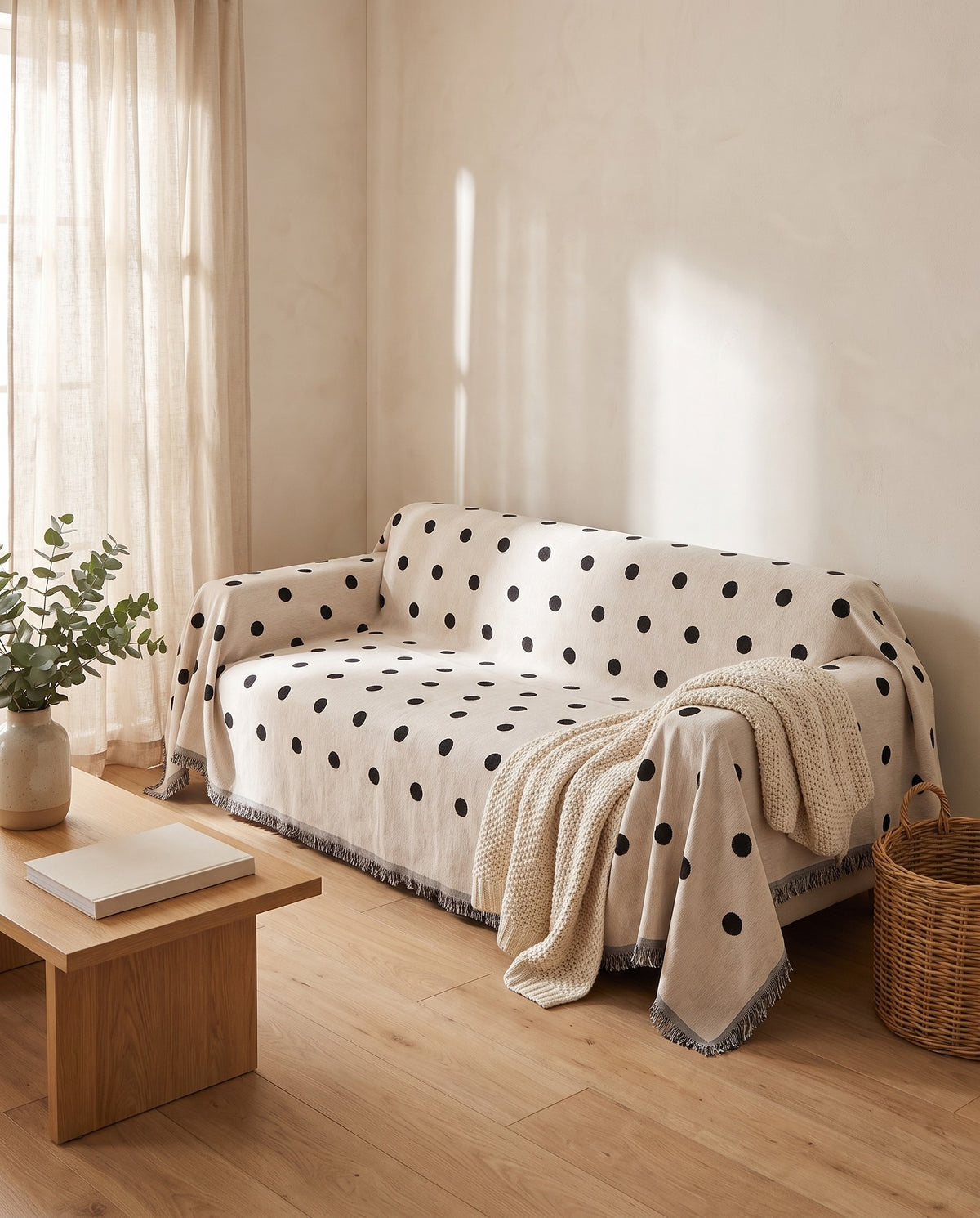 Black Boba Reversible Comfort Sofa Cover | Pet Friendly, 71-165in