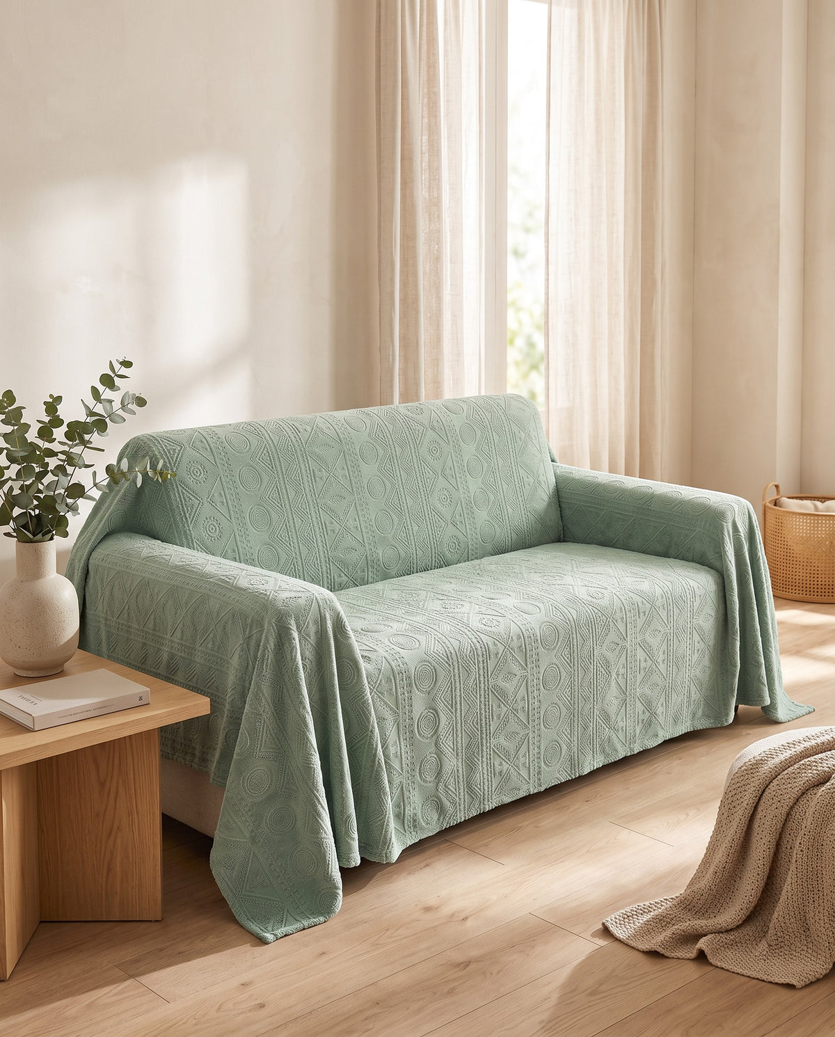 BohoPattern Stretch Full-Encasing Sofa Slipcover | Spill Resistant