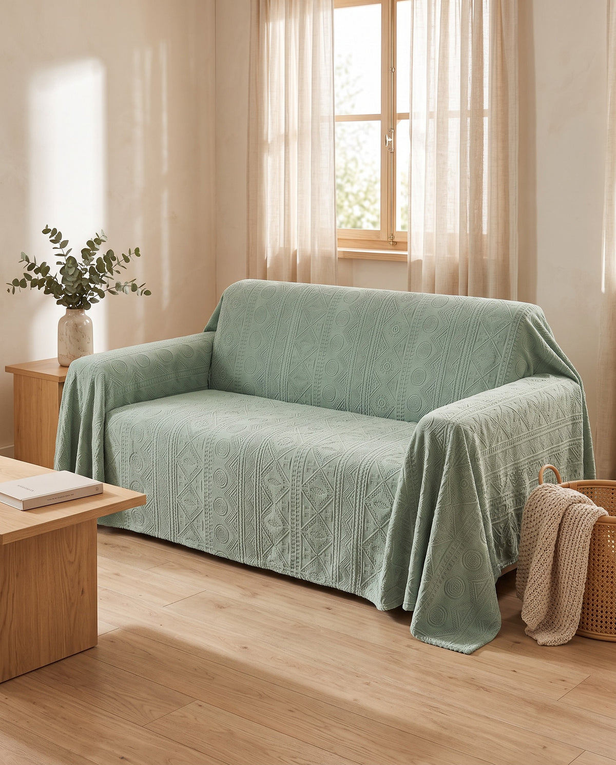 BohoPattern Stretch Full-Encasing Sofa Slipcover | Spill Resistant