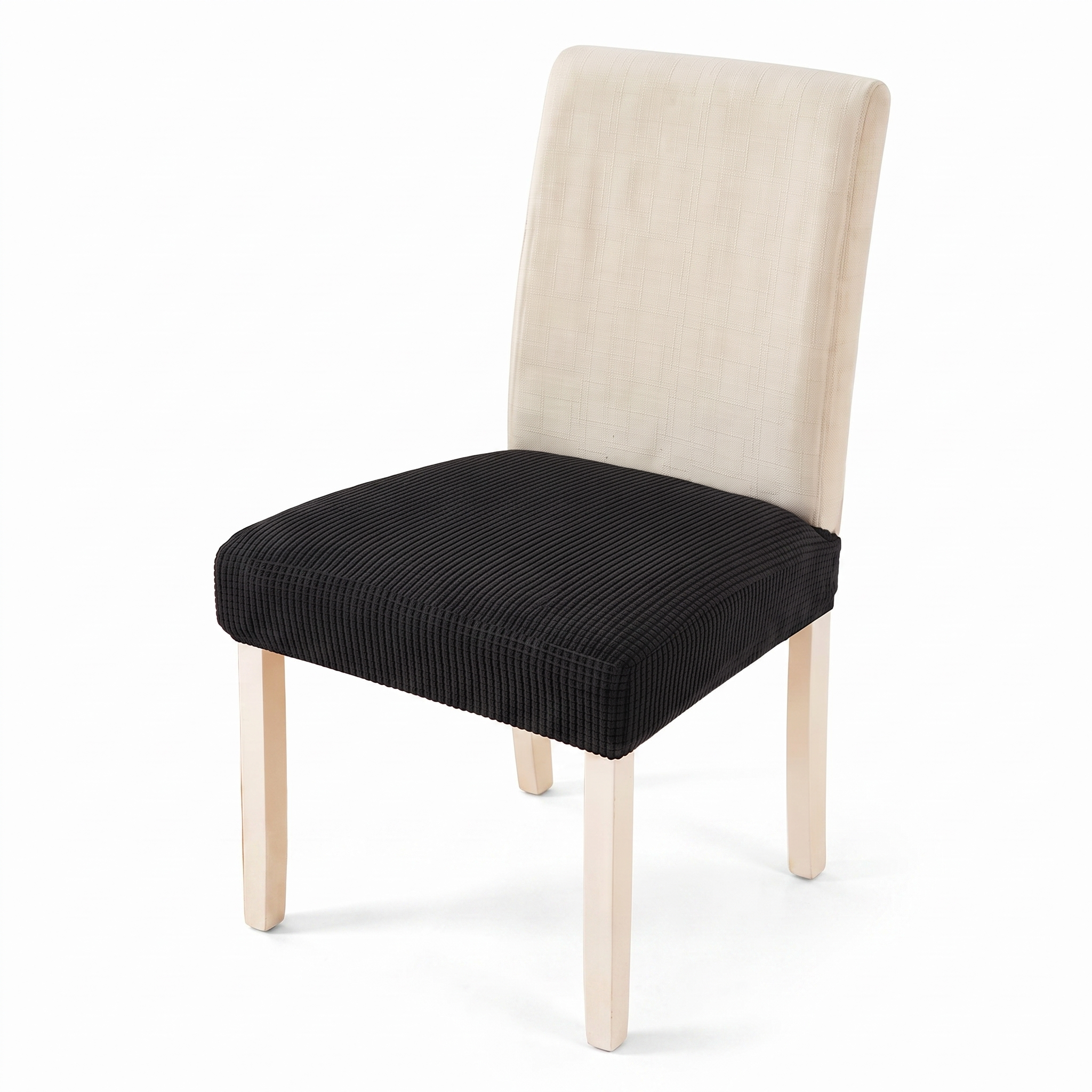Black Chair Seat Cover – Stretch Fit – product photo on a white background | Brivenzo